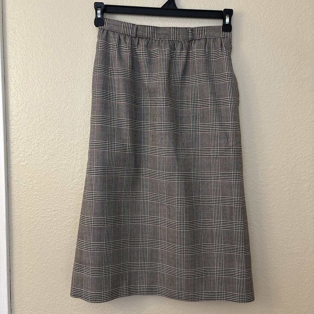 Weathervane 100% Wool Plaid Pleated Skirt Lined Midi High Rise Sz 8 Business